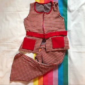 70s Dario Red/Blue/Lime Plaid Set With Pockets